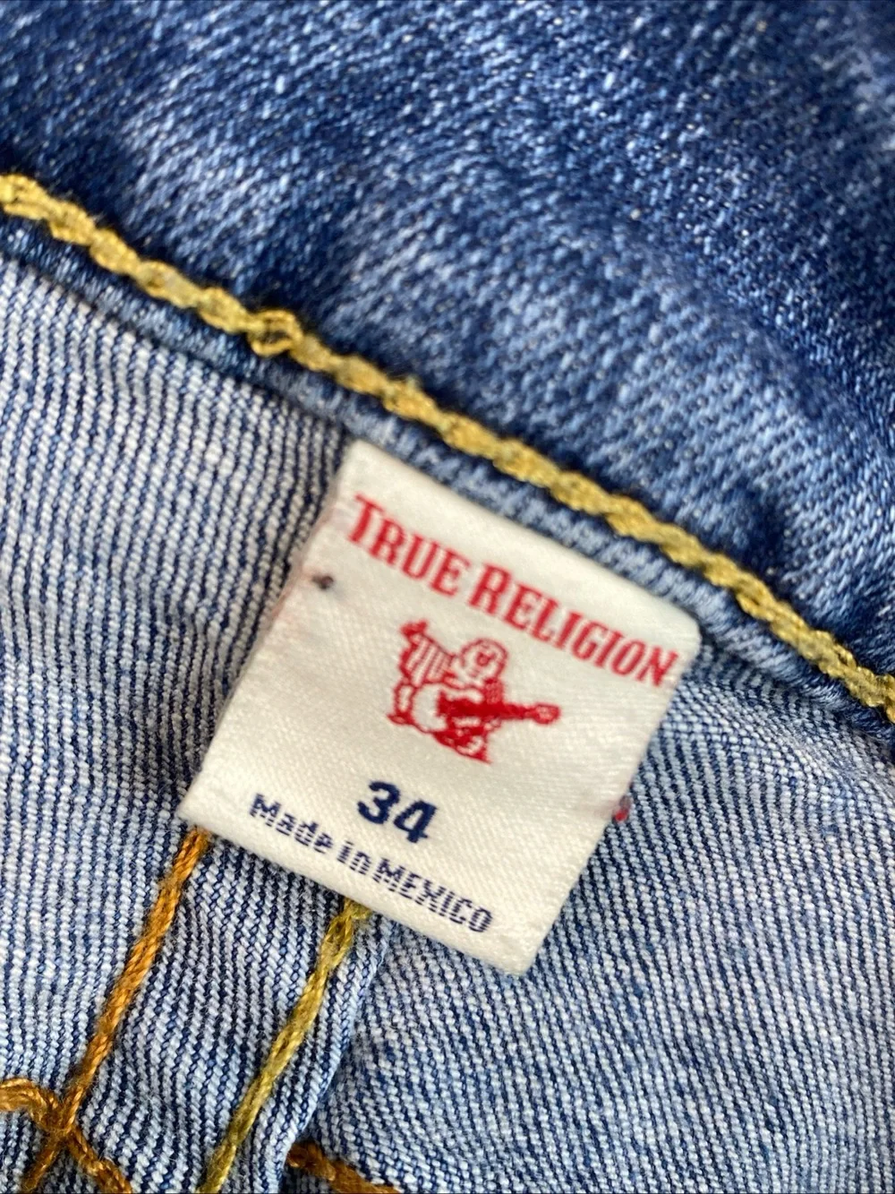 True Religion Men's Geno Relaxed Slim Fit Straight Jeans Size 34